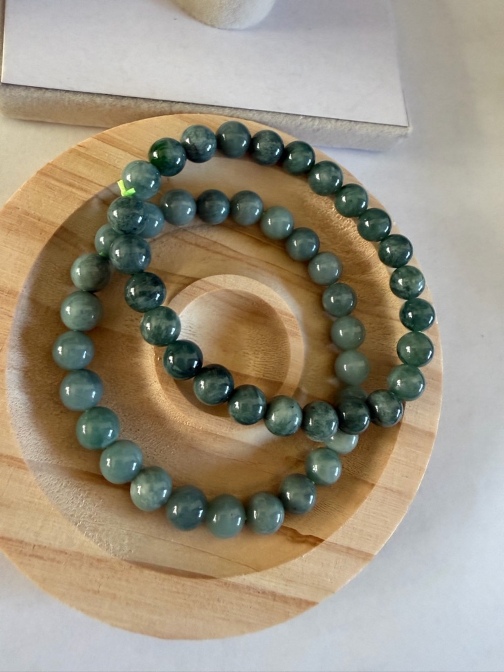 Authentic 2 pieces Natural Icy Jade Beaded Bracelets